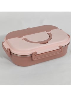 HTH 4 Compartments Lunch Box Insulated Bento Box 1300 ml Size Food Container Leakproof for Kids and Adults Including Reusable Stainless Steel Cutleries with Storage Slot Microwave Safe Lunch Box  - Image 1