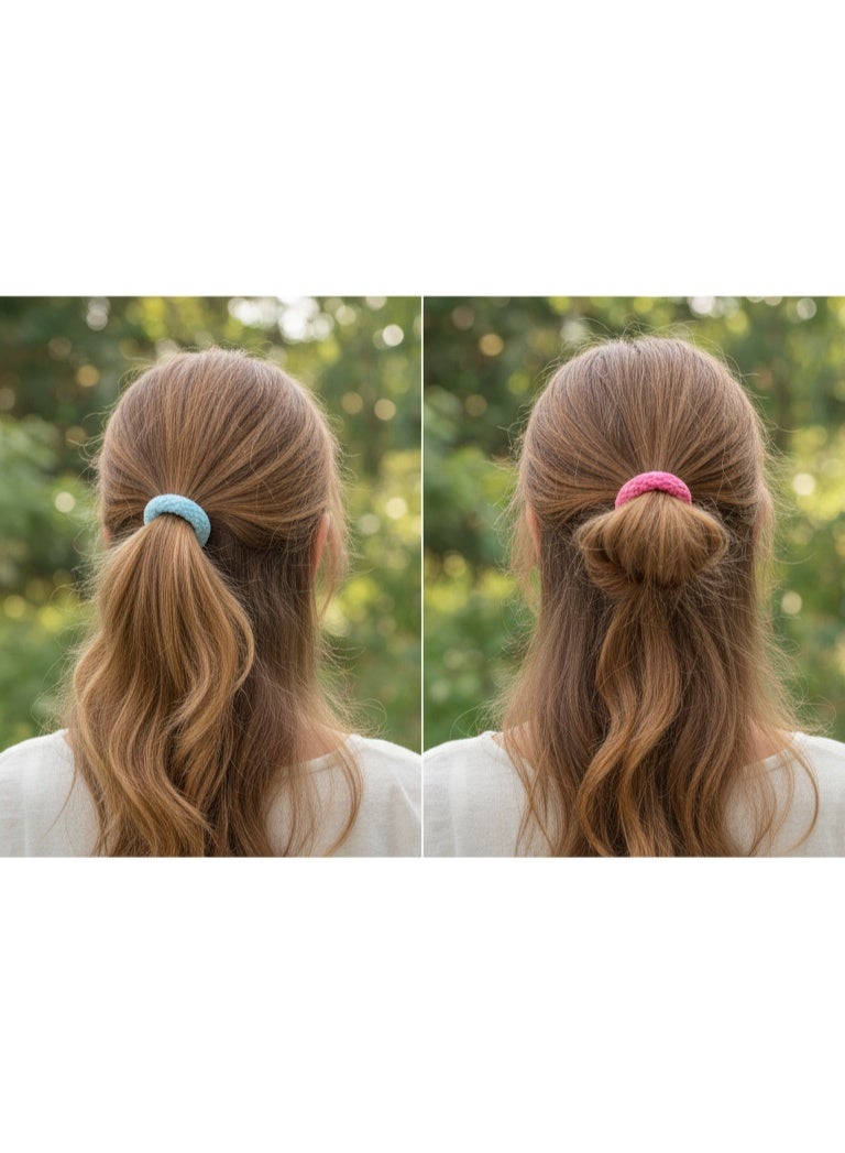 Set of 8 Elegant Black Hair Ties – Soft & Comfortable for All Hairstyles - Image 3