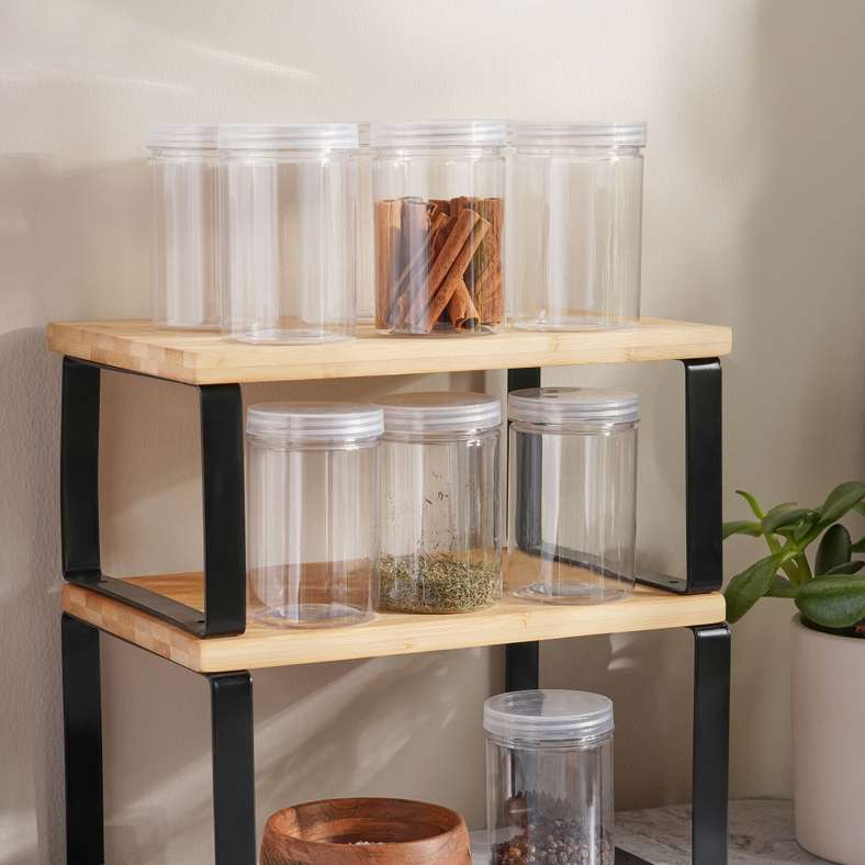 Velas 10-Piece Storage Jar 300ml -Clear &White