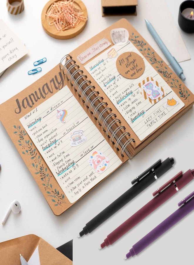 مجموعة أقلام جل من Thboxes، 8 أقلام ملونة، رؤوس دقيقة قابلة للسحب 0.5 مم، كتابة سلسة، مثالية لتدوين الملاحظات والمذكرات، لوازم مكتبية ومدرسية، هدايا رائعة للنساء والمراهقات - Image 5