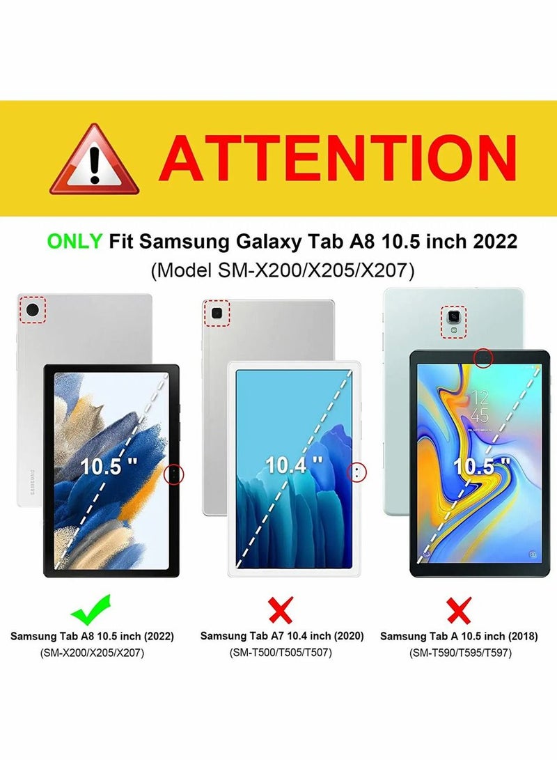 SYOSI Comptible for Samsung Galaxy Tab A8 Case, Hybrid Slim Case for 10.5 Inch 2022 Model (SM-X200, X205, X207), Shockproof Cover with Clear Transparent Back Shell, Auto Wake Sleep (Cloudy Marble)  - Image 2