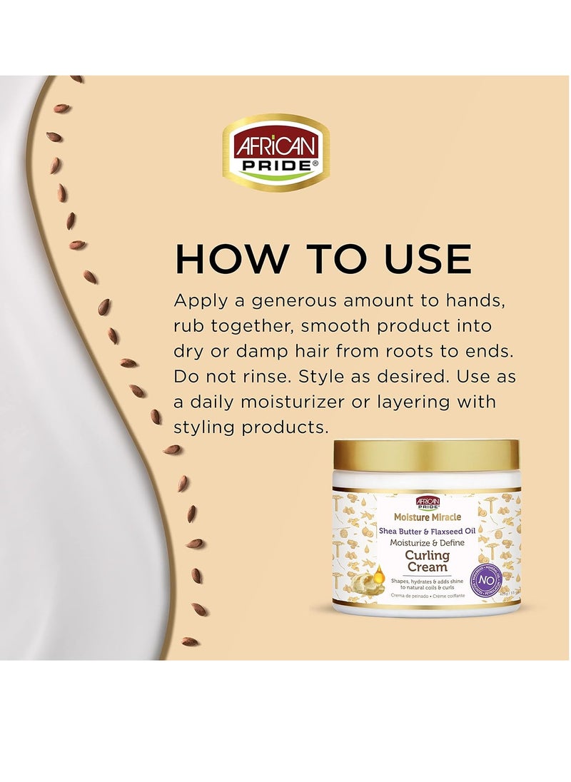 African Pride African Pride moisture miracle shea butter & flaxseed oil curling cream 3 pack shapes hydrates & adds shine to natural coils & curls moisturizes & defines hair 15 oz  - Image 2
