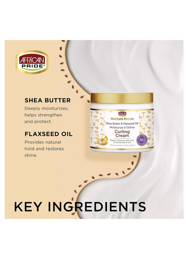 African Pride African Pride moisture miracle shea butter & flaxseed oil curling cream 3 pack shapes hydrates & adds shine to natural coils & curls moisturizes & defines hair 15 oz  - Image 3