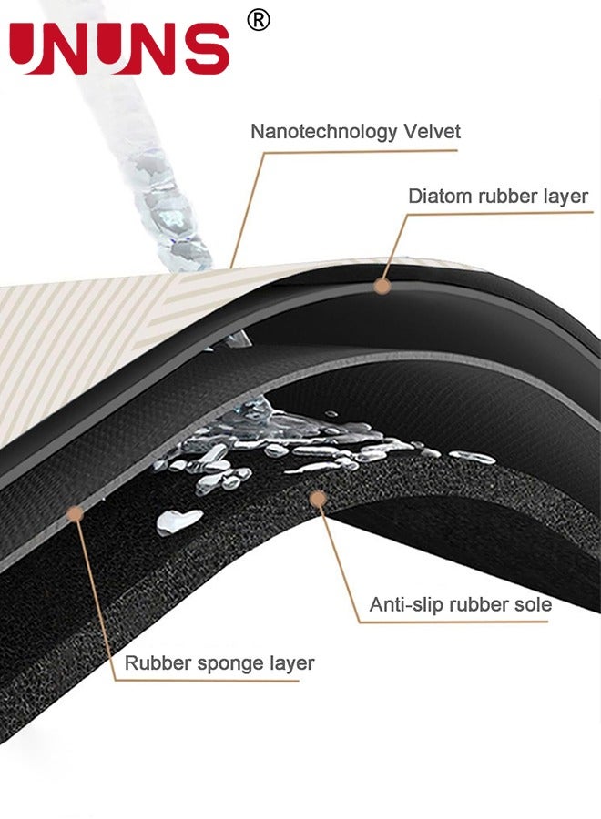 UNUNS مجموعة سجادات حمام ماصة 3 قطع، سجادة تجفيف سريعة، سجادة حمام سيلكون سحرية غير قابلة للانزلاق، سجادة أرضية مدعومة بالمطاط للحمام والمطبخ والدش والحوض، 50*55+40*80+40*60 سم - Image 2