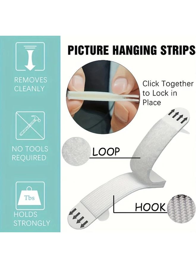 48pcs Damage Free Hanging Strips Strong Adhesive No Nails Loop Hook Design Residue Free Removal - Image 2