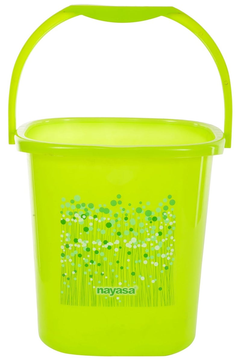 Nayasa Plastic Funk Square 3 Pcs Plastic Bathroom Set | Bucket 25 L + Mug 1.5 L + 508 Stool | Bathroom Accessory Set Plastic | Bathroom Set | Bath Set for Bathroom | Green - Image 3