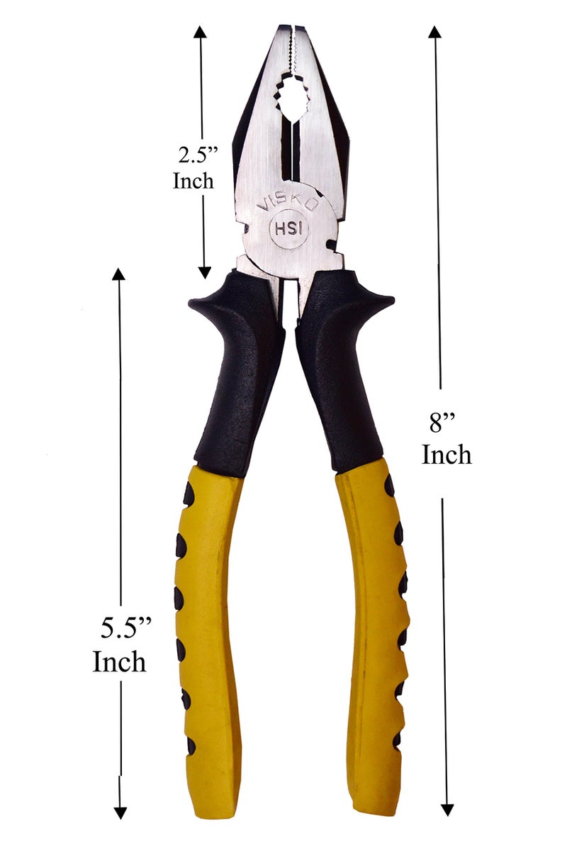 Visko Tools 201 8-inch Combination Plier (Yellow and Black) - Image 2