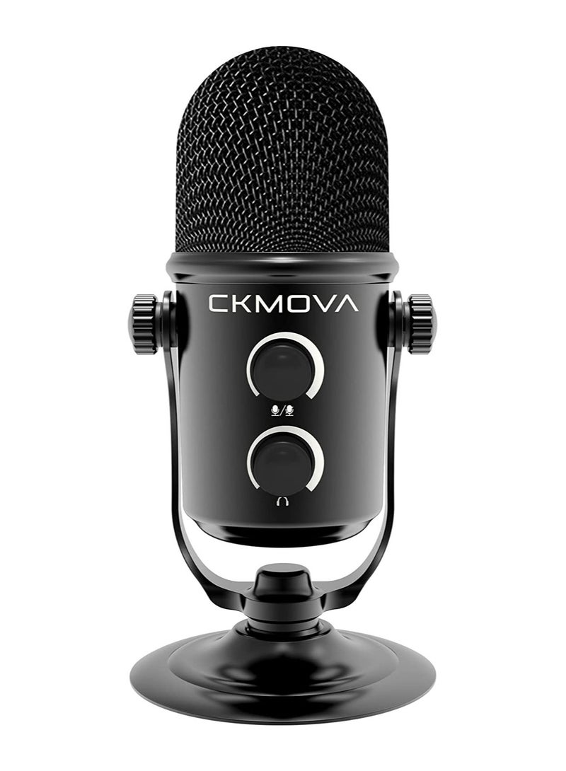 CKMOVA USB Condenser Microphone Type C and A with Value Control Wheel Broadcast Quality  - Image 1