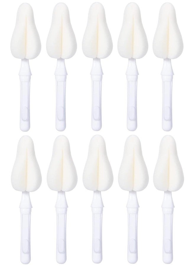 Joayuezo 10PCS Milk Bottle Nipple Brushes Pacifier Sponge Cleaning Brush for Bottles and Accessories (10PCS White) - Image 1