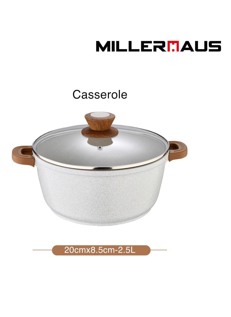 MILLERHAUS Millerhaus Casserole Dia 20cm, High-Quality Non-Stick Coating Compatibility  - Image 2