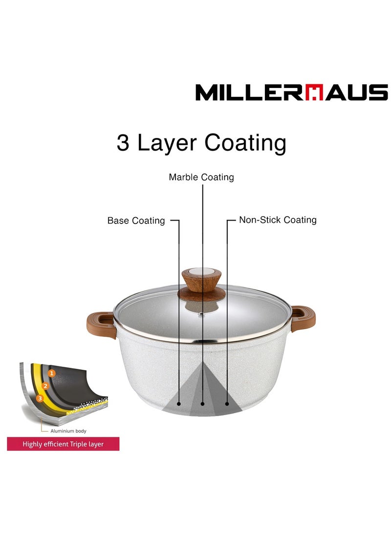 MILLERHAUS Millerhaus Casserole Dia 20cm, High-Quality Non-Stick Coating Compatibility  - Image 5