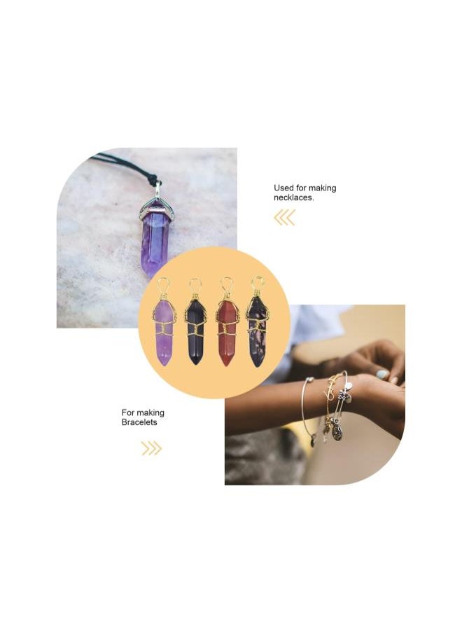 Generic - 4pcs Crystal Necklaces Natural Crystal Pendants Handmade Crystal Necklace Healing Crystals (Assorted Color) - Image 1