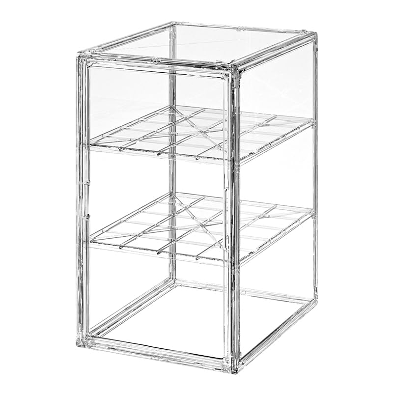 BOHOIDEE Extra Large 19.7"X14.6"X11.6" Acrylic Display Case with 2 Division Boards, Clear Organizer Box Plastic Holder with Magnetic Door for Handbags, Purses, Boots, Figures - Image 2