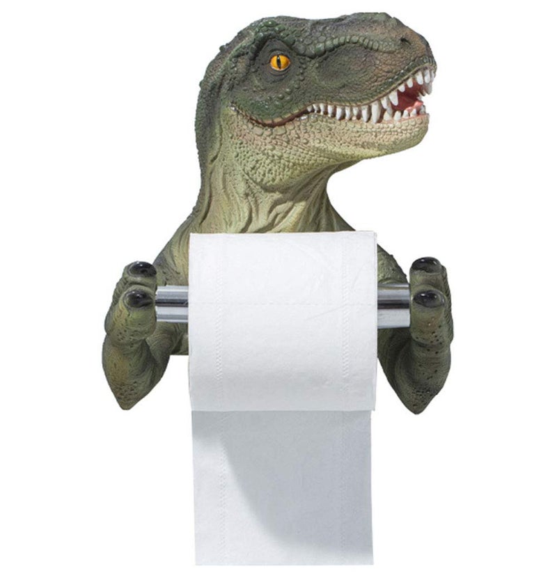 FUYU 3D Dinosaur Holding Roll of Toilet Tissue Wall Mounted Toilet Paper Holder Rack