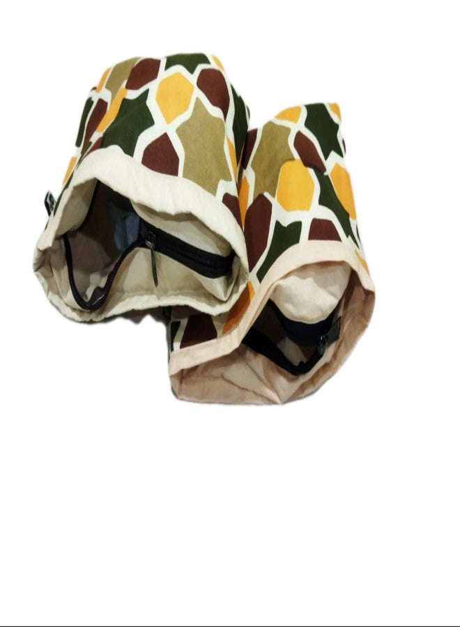 COT PRINTS Men's and Women's Eco Friendly Cotton Canvas Printed Coin Holder Pencil Pouch, Multi-Function Beach Travel Cosmetic Makeup Large Capacity Toiletry Kit Bag (1, 2) - Image 3