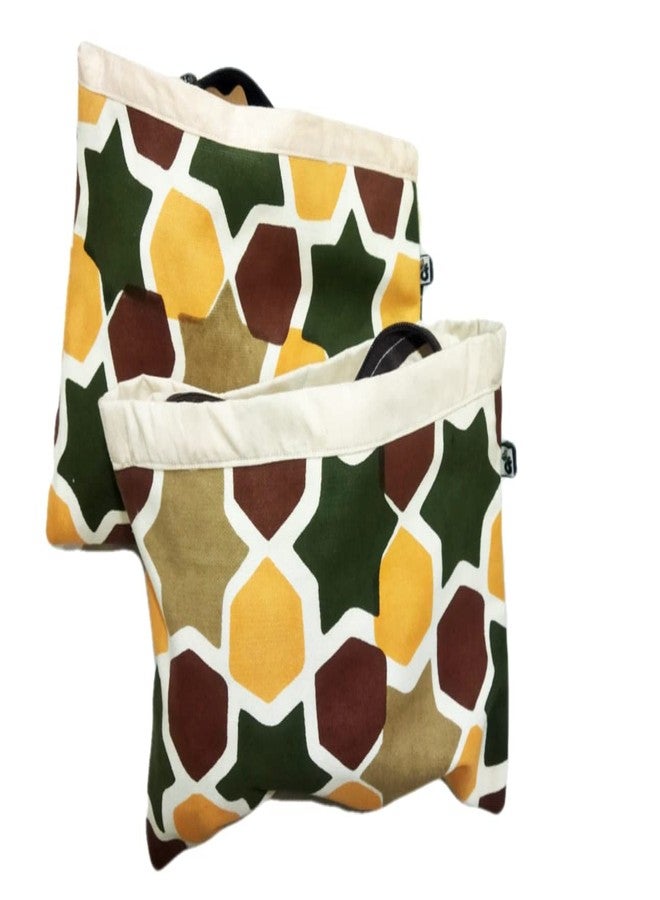 COT PRINTS Men's and Women's Eco Friendly Cotton Canvas Printed Coin Holder Pencil Pouch, Multi-Function Beach Travel Cosmetic Makeup Large Capacity Toiletry Kit Bag (1, 2) - Image 1