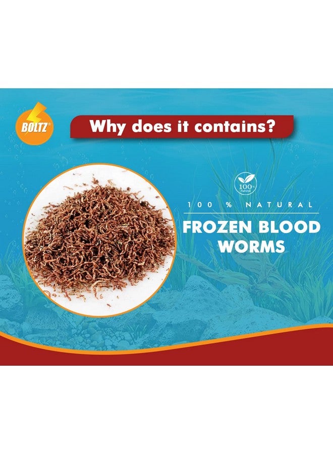 Boltze طعام أسماك مجفف بالتجميد من ديدان الدم 25 جرامًا لأسماك البيتا والتترا والأروانا والزهور وسمك الأوسكار لجميع مراحل الحياة (25 جرامًا) متعدد الألوان - Image 2