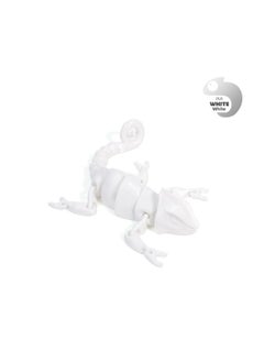 Explosions TIKTOK TEMU 3D3D Printing Dragon Chameleon Whole Body Joint Movable Simulation Pet Lizard-Colour:Chameleon-tao White-19.5cm