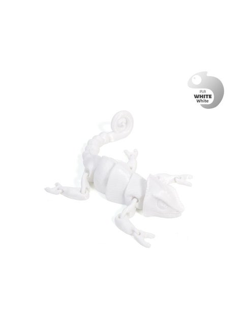 Explosions TIKTOK TEMU 3D3D Printing Dragon Chameleon Whole Body Joint Movable Simulation Pet Lizard-Colour:Chameleon-tao White-19.5cm