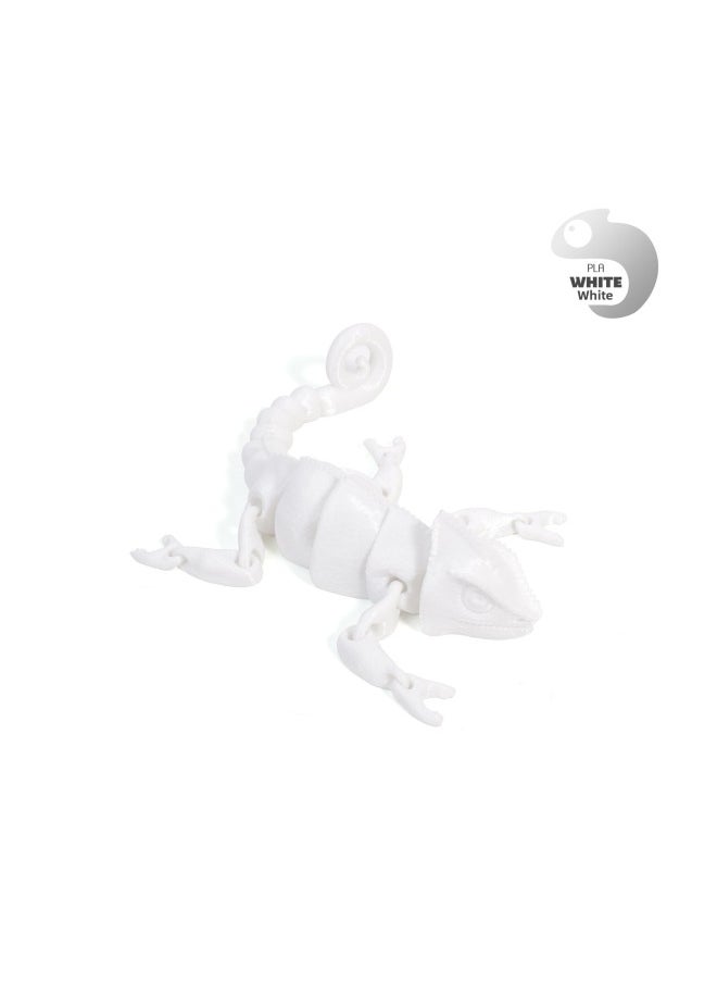 Generic - Explosions TIKTOK TEMU 3D3D Printing Dragon Chameleon Whole Body Joint Movable Simulation Pet Lizard-Colour:Chameleon-tao White-19.5cm - Image 1