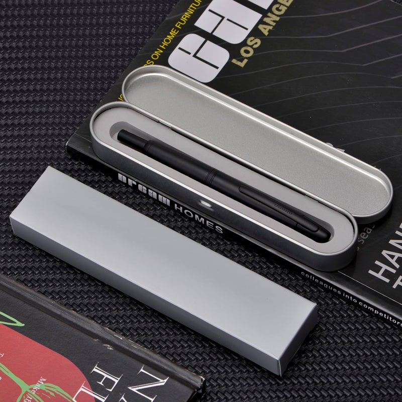 Wikult Jinhao 10 Press Fountain Pen with Box, Matte Black Retractable Fine Nib with Converter Set (Clip Version) - Image 5