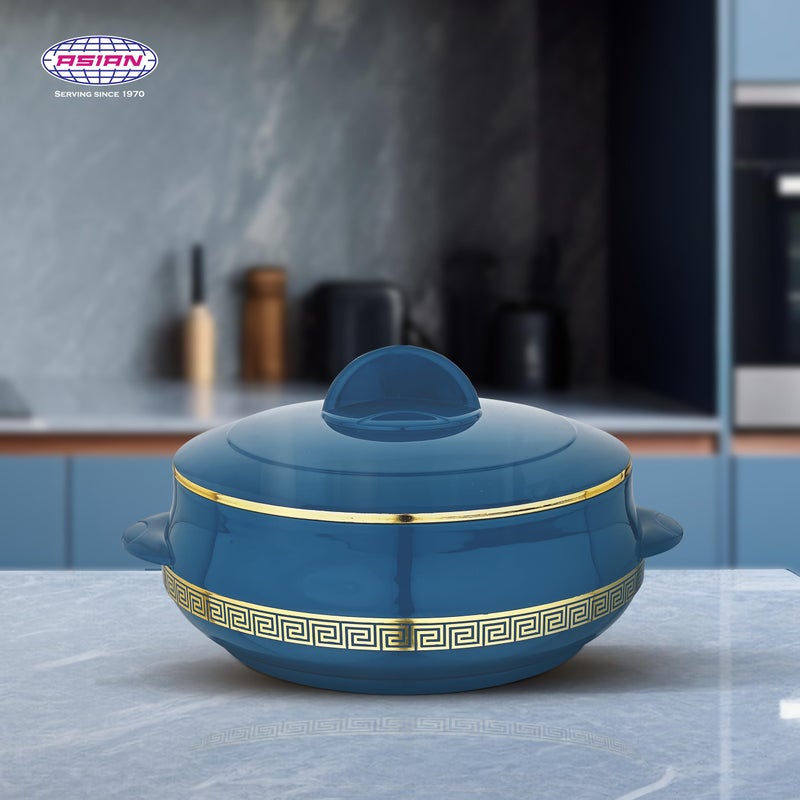 Asian Plastowares Bailey Gold Casserole - 2500ML Hot Pot for Roti, Chapati & Meals, Biryani | Casserole for Kitchen & Gifting | BPA-Free, Food-Grade | Royal Dark Blue - Image 5