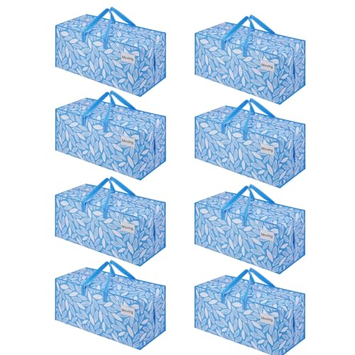 VENO 8 Pack Heavy Duty Moving Bags with Backpack Straps, Zippers & Handles, Extra Large Packing Bags for College Dorm Essentials, Moving Supplies Alternative to Cardboard Moving Boxes - Image 1