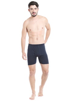 BYC MEN'S COTTON BOXER BRIEF SHORTS (PACK OF 3) - NAVY BLUE  - Image 2