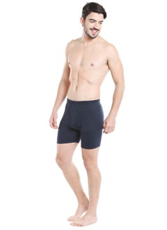 BYC MEN'S COTTON BOXER BRIEF SHORTS (PACK OF 3) - NAVY BLUE  - Image 3