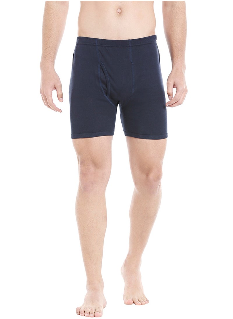 BYC MEN'S COTTON BOXER BRIEF SHORTS (PACK OF 3) - NAVY BLUE  - Image 4