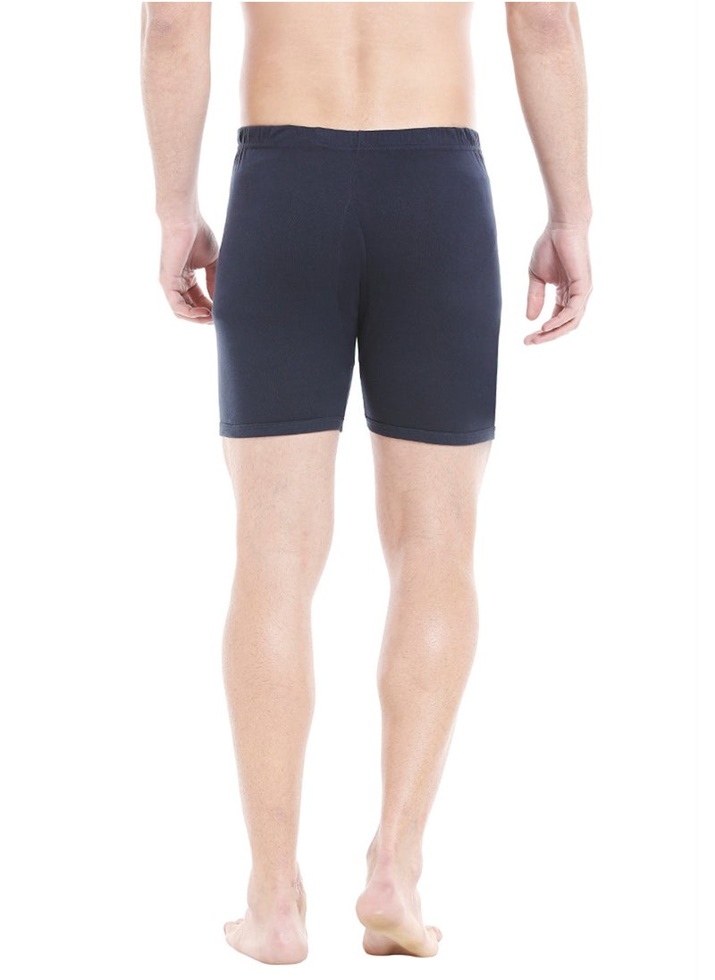 BYC MEN'S COTTON BOXER BRIEF SHORTS (PACK OF 3) - NAVY BLUE  - Image 5