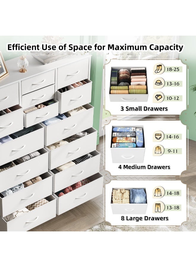 ACPLAY Tall Fabric Dresser with 15 Drawers, Storage Tower with Metal Frame & Wooden Top, Chest Organizer for Bedroom, Closet, Entryway, Living Room - Image 4