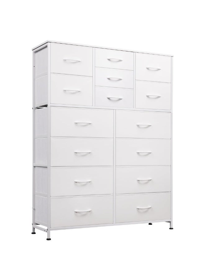 ACPLAY Tall Fabric Dresser with 15 Drawers, Storage Tower with Metal Frame & Wooden Top, Chest Organizer for Bedroom, Closet, Entryway, Living Room - Image 1