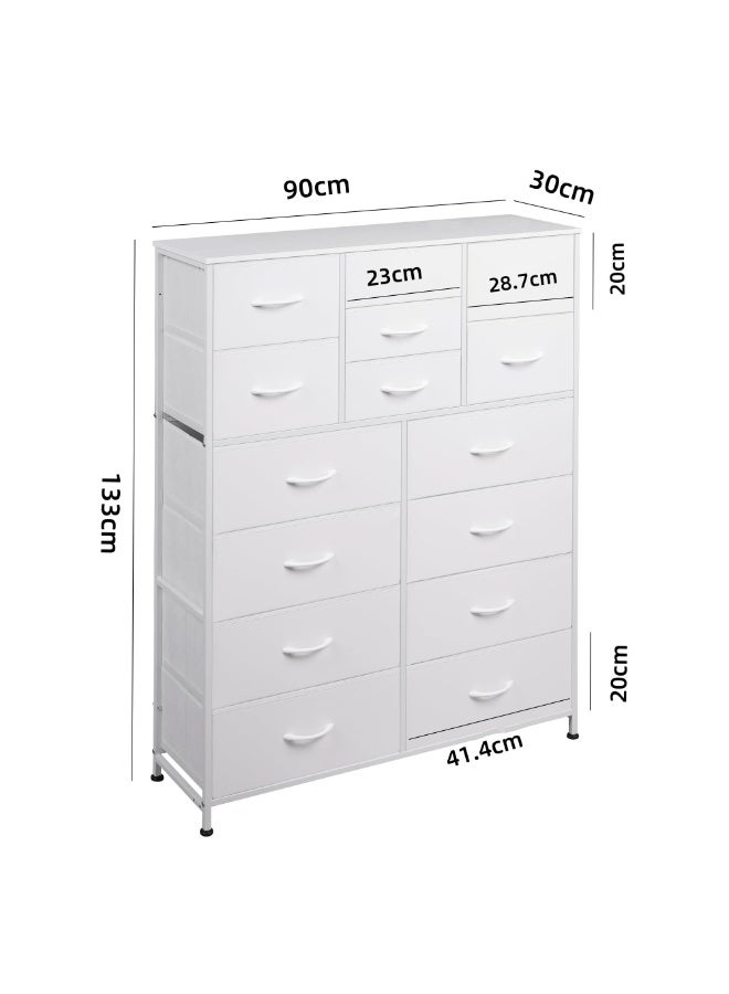 ACPLAY Tall Fabric Dresser with 15 Drawers, Storage Tower with Metal Frame & Wooden Top, Chest Organizer for Bedroom, Closet, Entryway, Living Room - Image 3