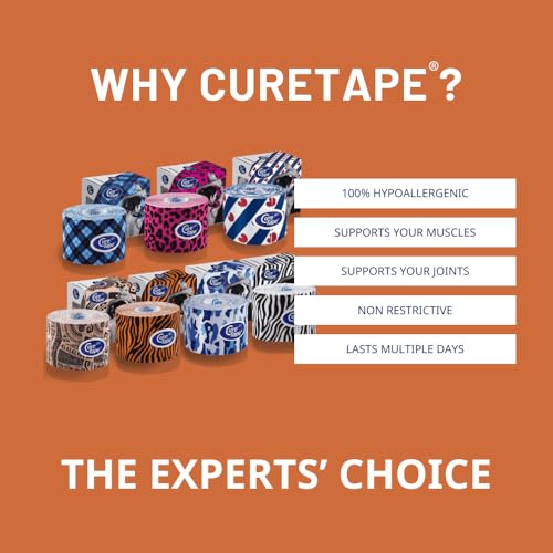 CureTape Art | Kinesiology Tape for Body Pain | Elastic Therapeutic | Waterproof Athletic | Long-Lasting Medical K (Orange,Black) - Image 3