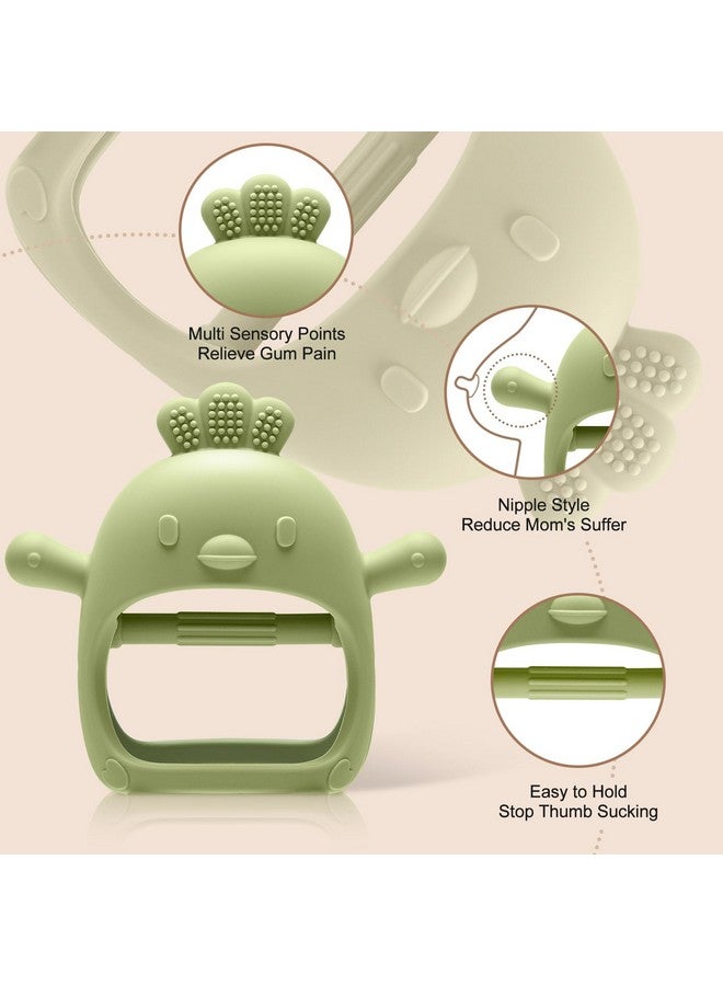 TOHIBEE 2 Pack Baby Teething Toys for 0-6 6-12 Months, Never Drop Infant Teether Teething Mitten Toys for 0 3 6 9 12 Months, Newborn Soothing Teething Toy Gifts for 1 One Year Old Baby Boys Girls - Image 2