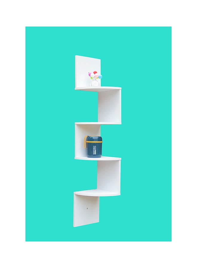 Feelings FLOATING WALL SHELVES 4  TIER CORNER WHITE SIZE: 19.8X19.8X102.8CM  - Image 1