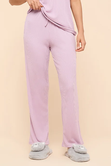 أر أند بي Ribbed Pyjama Pants With Drawstring Waist