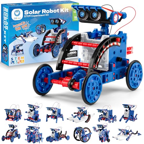Sillbird Solar Robot Building Kit STEM Gift for Boys Aged 812 12in1 DIY Science Educational Robotic Toys for Kids Teens Birthday Powered by the Sun with 190 Pieces - Image 1
