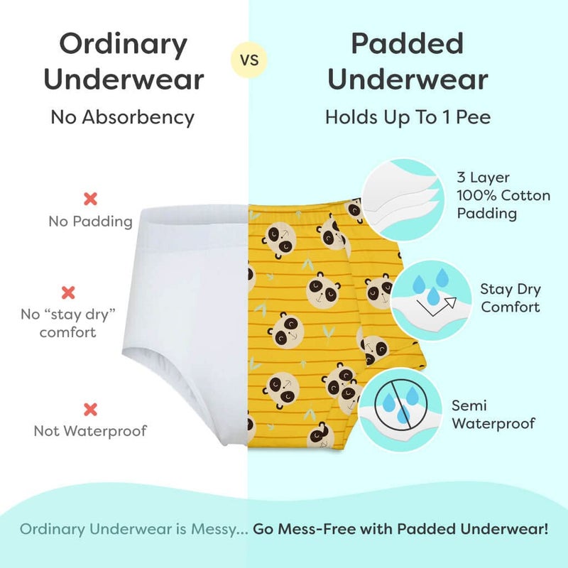 SuperBottoms Padded Underwear | Waterproof Pull up Underwear | Potty Training Pants for Babies | Pull up Unisex Trainers| Padded underwear for toddler | Size 1 (1-2 Years), Jungle Jam - Image 4