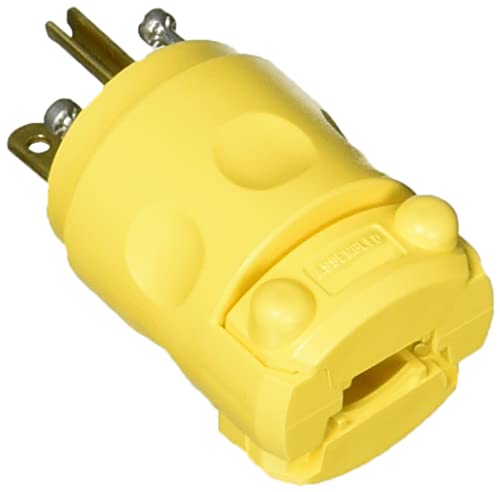 Leviton 20 Amp, 250 Volt, Plug, Grounding, 620PV, Yellow - Image 2