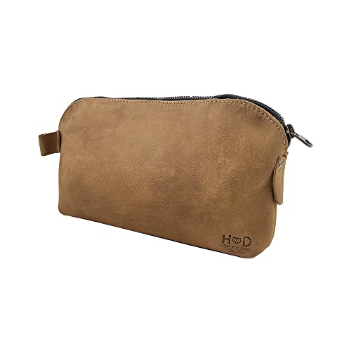 Hide & Drink, Large Rustic All Purpose Dopp Kit Utility Bag for Cords & Chargers, Travel Bag, Multi-Purpose Bag, Full Grain Leather, Handmade, Single Malt Mahogany - Image 5