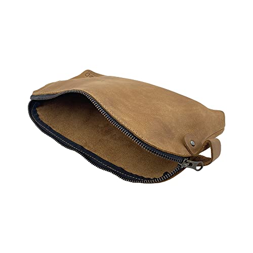 Hide & Drink, Large Rustic All Purpose Dopp Kit Utility Bag for Cords & Chargers, Travel Bag, Multi-Purpose Bag, Full Grain Leather, Handmade, Single Malt Mahogany - Image 3