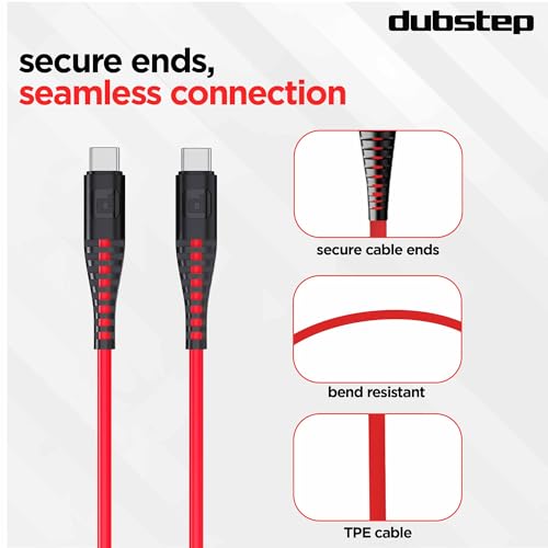 Dubstep Blaze Ultra 65W Type-C to Type-C Cable 1 m Fast Charge Cable (Compatible with Mobile, Tablet, Laptop, Red, One Cable) - Image 5