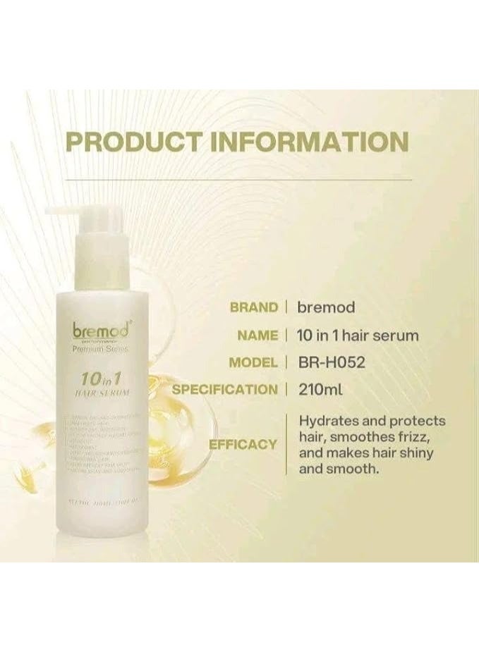 Bremod Performance Premium Series 10 in 1 Hair Cream Serum 210 ml Hair Repair Moisturizing Smoothing Anti Frizz Hair Care - Image 2