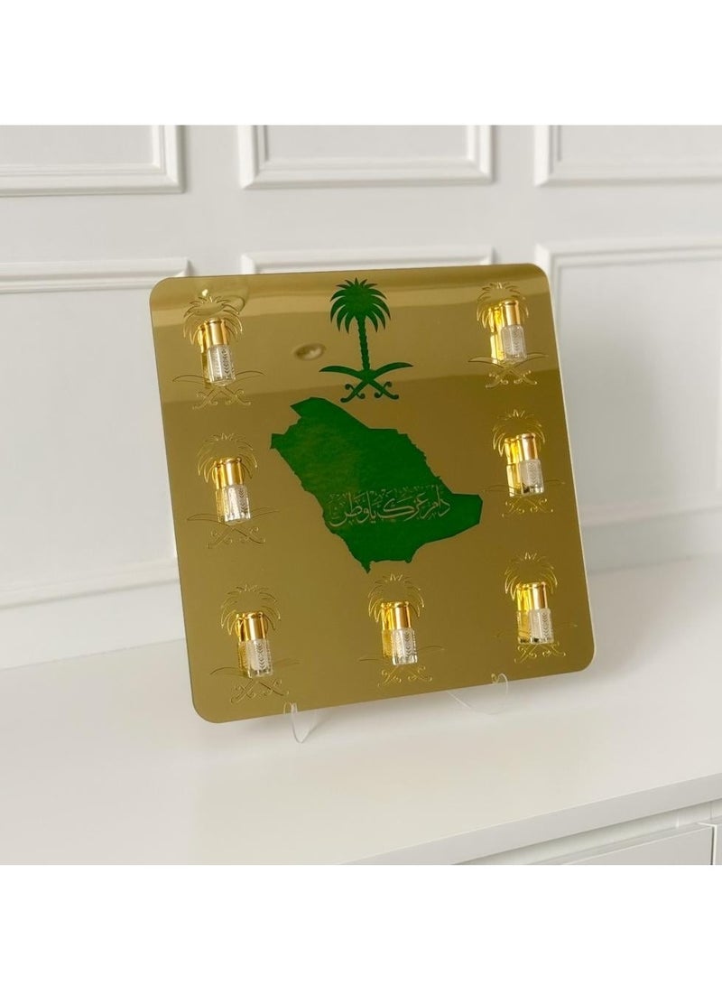 حكاية شمعة اليوم الوطني ، استاند توزيعات سيفين ونخلة 7 مسك أبيض - Image 1