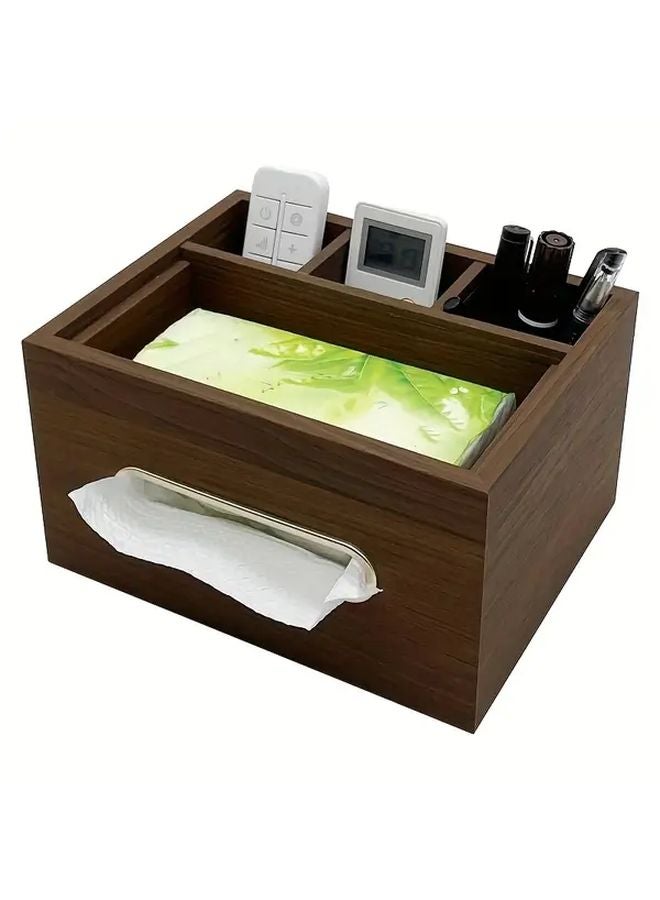 صندوق المناديل الخشبي بحبة الجوز الأسود متعدد الوظائف لتخزين جهاز التحكم عن بعد - Image 5