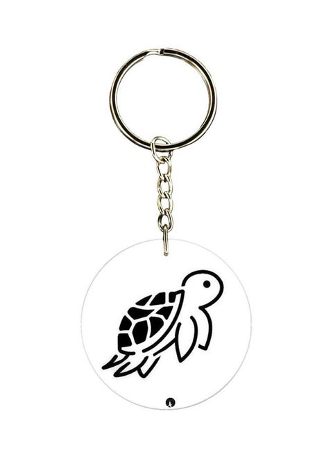 Turtle Printed Double-Sided Keychain