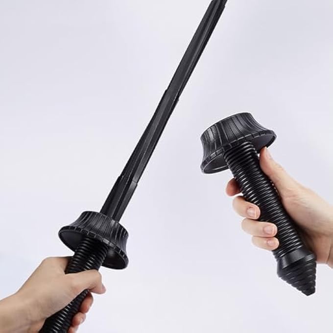 Stylebest 3D Print Spiral Retractable Sword Telescopic Foldable Sword Portable Stress Relief Toy (Black) - Image 2