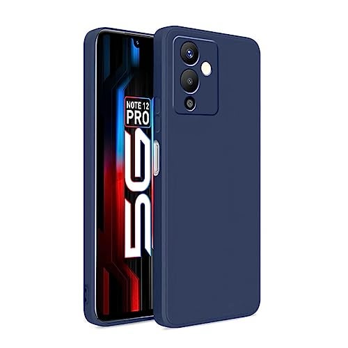 LIRAMARK Silicone Soft Back Cover Case for Infinix Note 12 Pro 5G / Note 12 5G (Silicone Blue) - Image 1